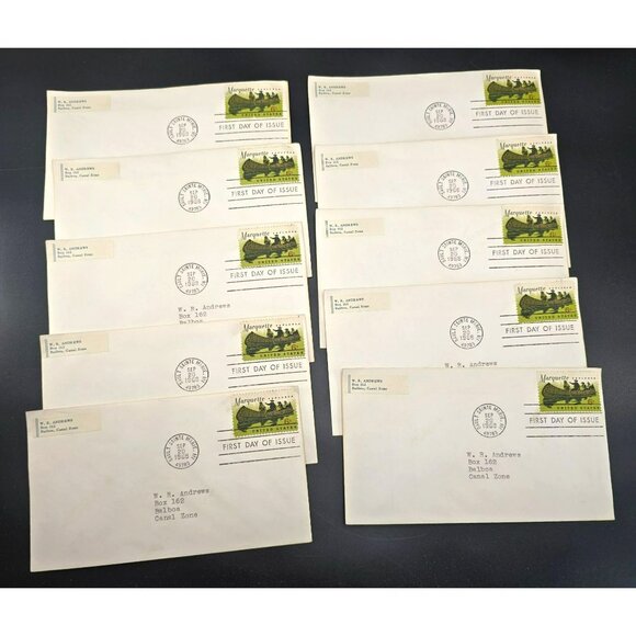 1968 First Day Of Issue Marquette Explorer US 6¢ Stamps On Envelopes LI3018 - Picture 1 of 6